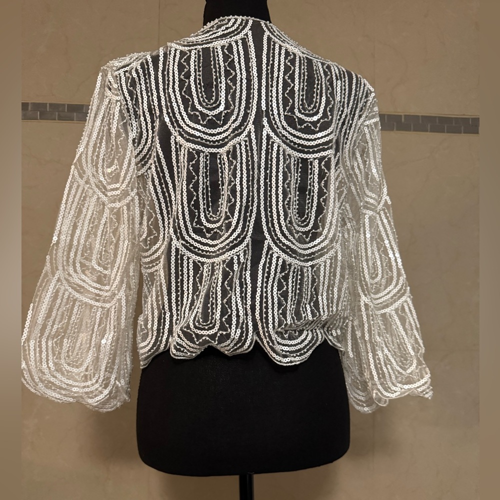 Sequined White Jacket - Picture 4 of 4